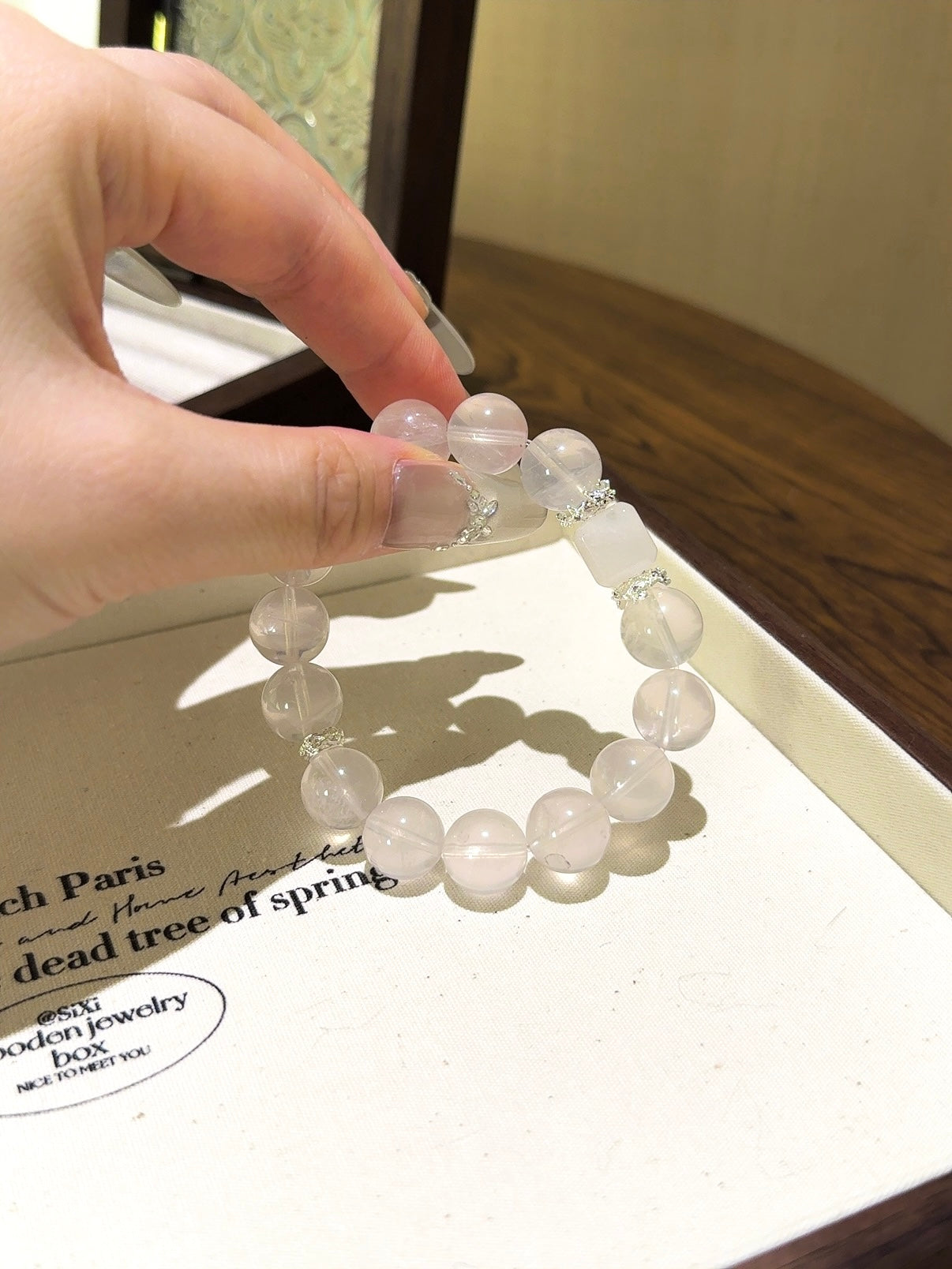 ▫️▪️ Pink crystal sugar cube bracelet